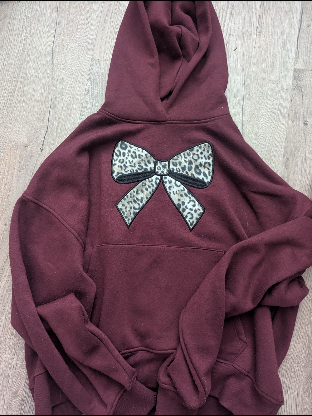Cheetah Print Burgundy Hoodie